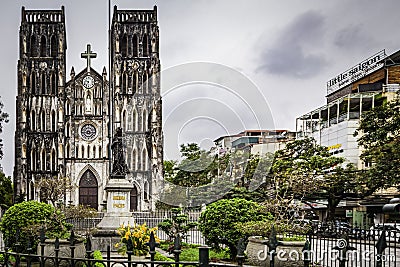 St. Joseph`s Cathedral; Hanoi, Vietnam Editorial Stock Photo